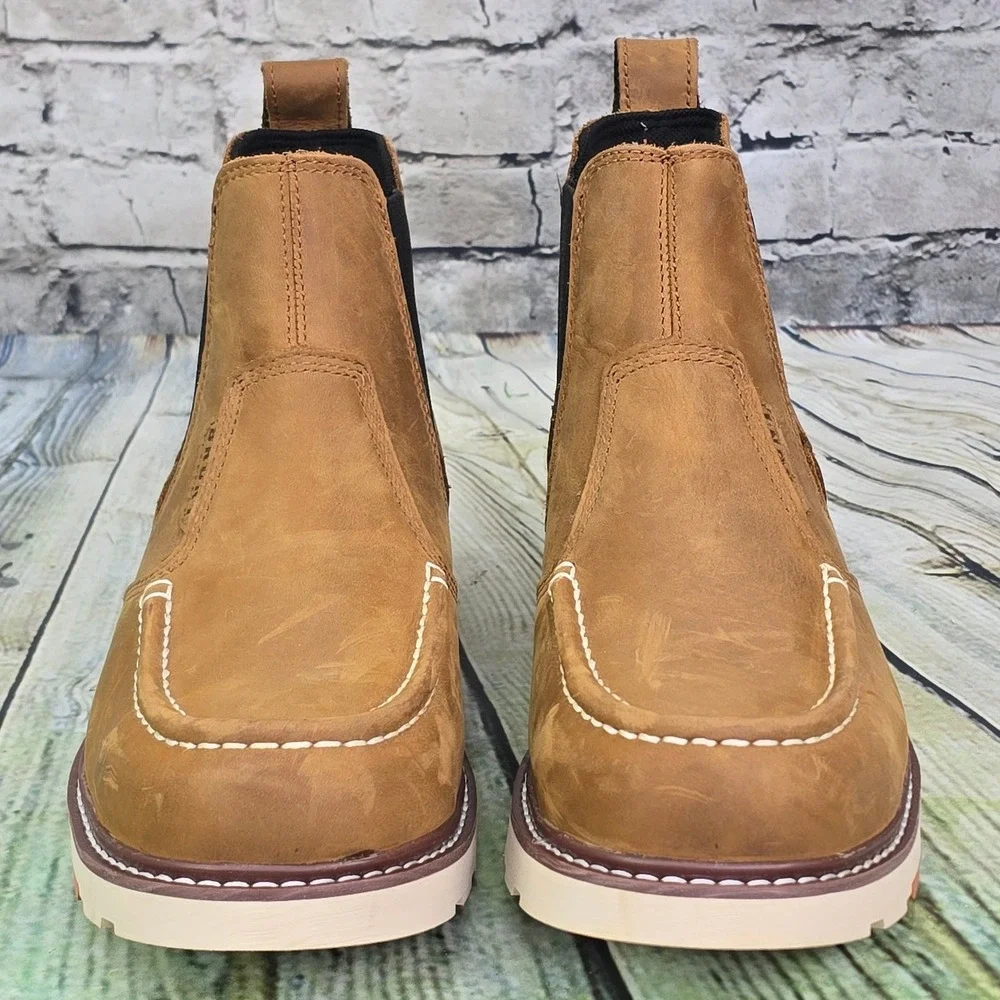 Brunt Ohman Moc Toe NWP ST 1.0 Work Boots Mens 10.5 Tan Leather EH Soft Toe